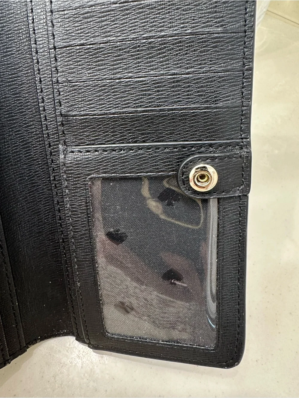 Kate Spade New York Black Pebbled Leather Continental Zip Wallet